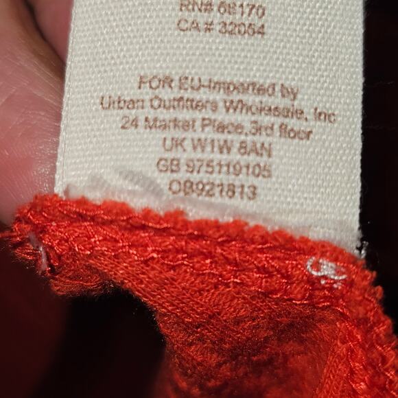 Free People Women's Parisian Nights Eyelet Embroidered Red Boho Top size  Xs - Picture 7 of 10